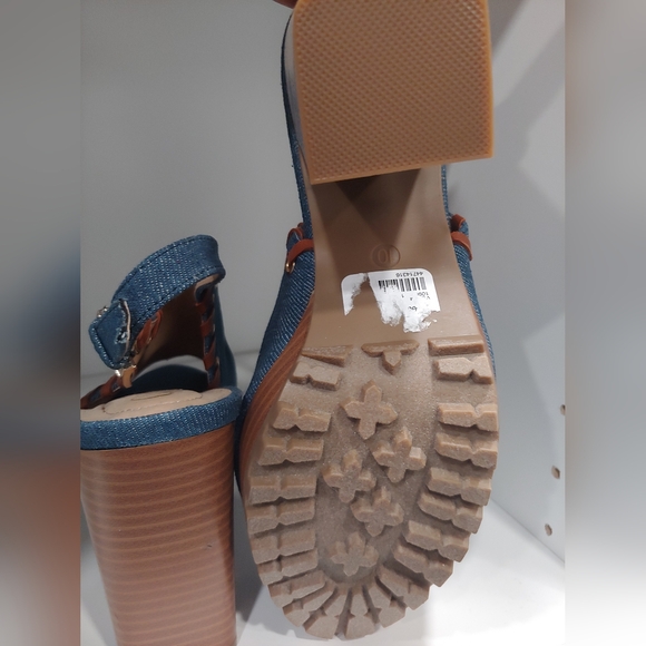 Cato Comfort denim peep toe block heel size 10 - Picture 3 of 5